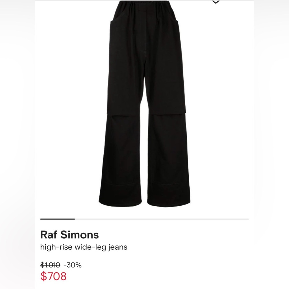 Raf Simons High Rise Wide Leg Jeans Cotton Pants Size 44 (AW22) - Picture 5 of 16